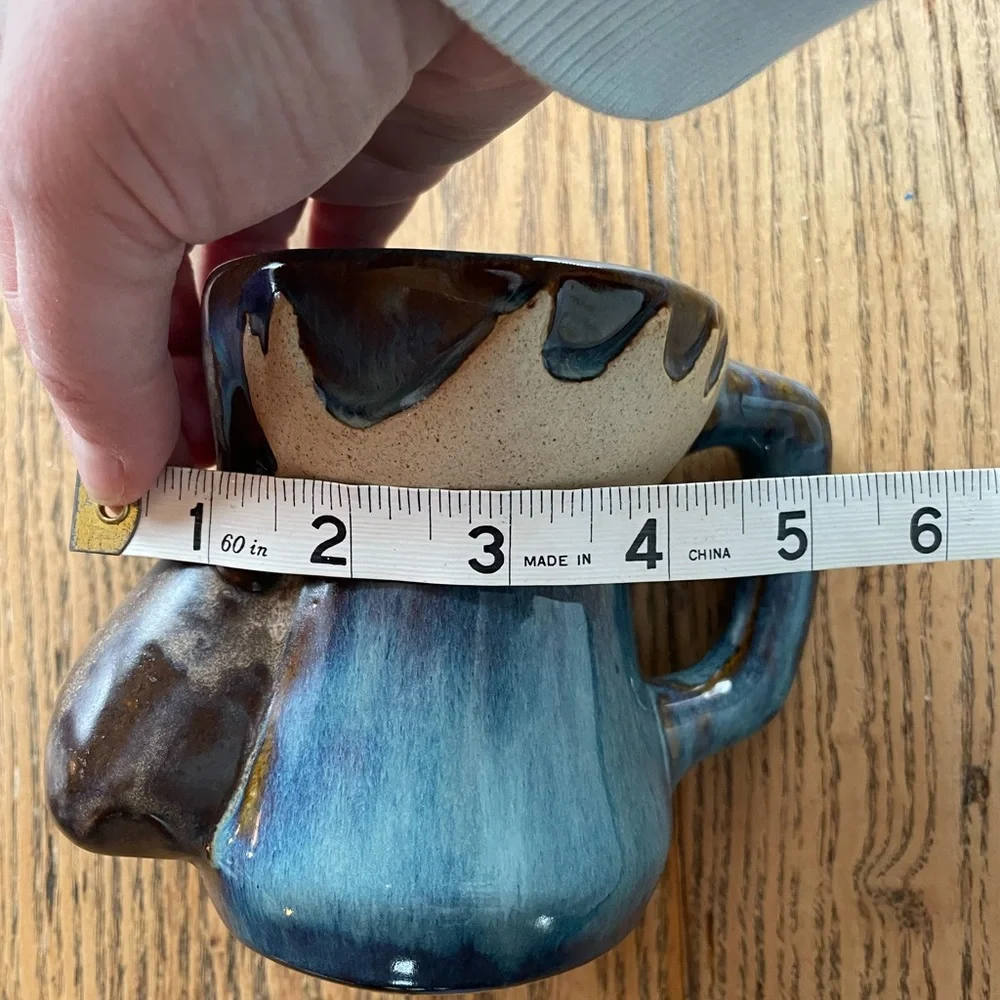 Moose Stoneware Pottery Mug Hand Painted RAD Design Birchstone Studios Maine USA - Picture 9 of 9